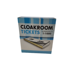 Cloakroomtickets GELE 1-1000 garderobebonnen/loterijbonnen 