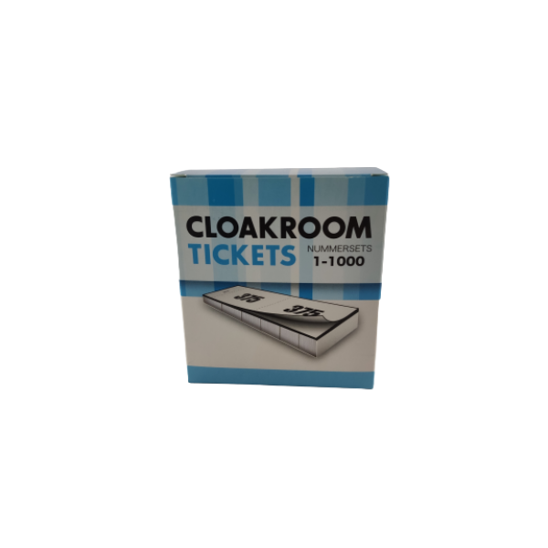 Cloakroomtickets WITTE garderobebonnen/lootjes 1-1000