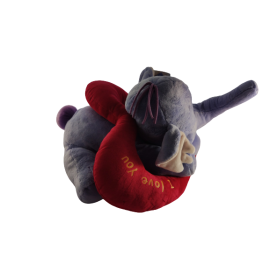Disney Lollifant uit Winnie de Poeh, kijkt door pluche hart 60 cm